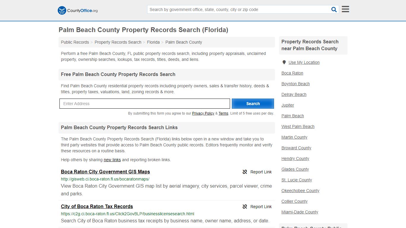 Property Records Search - Palm Beach County, FL ...